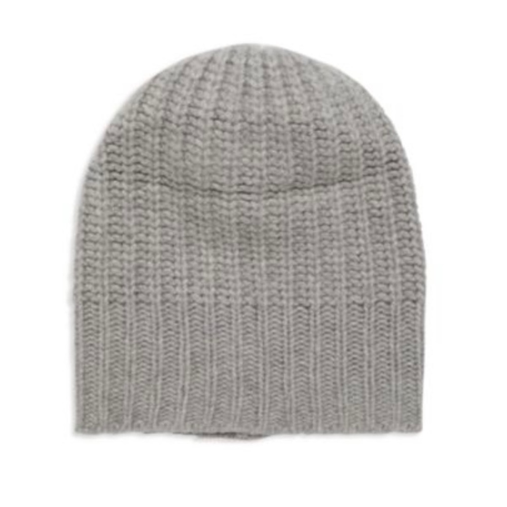 PORTOLANO Women’s Ribbed Cashmere Knit Beanie - light Grey (O/S)